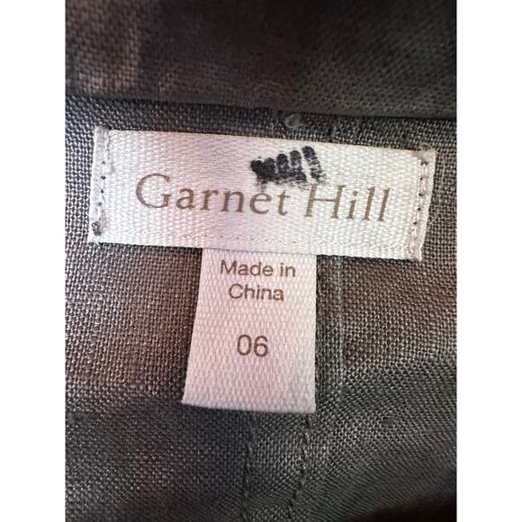 GARNET HILL Coated Linen Brown Taupe Trench Coat Women's 6 Small - Picture 3 of 7
